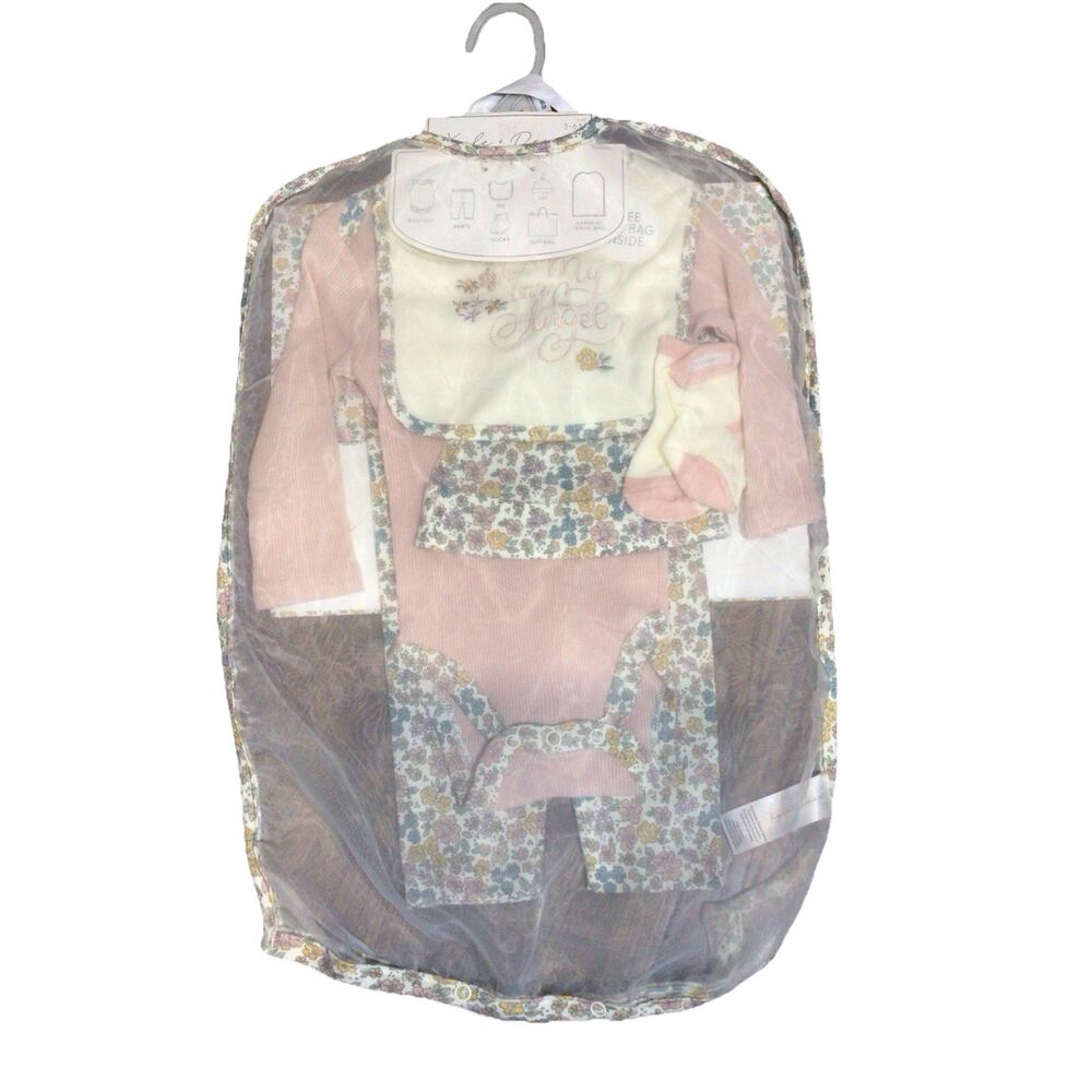 Baby Gift Set T-Shirt Onzies Bodysuit Tank Top Gown Bib Cap Hat With Bag 3-6m